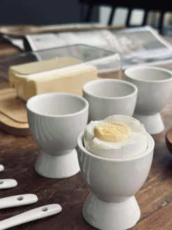 VIAMAJA Porcelæn Og Stentøj|Bestik Og Køkkenredskaber<Æggebæger i porcelæn - 4 stk med skeer