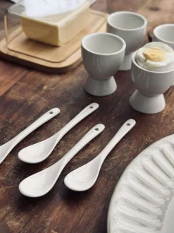 VIAMAJA Porcelæn Og Stentøj|Bestik Og Køkkenredskaber<Æggebæger i porcelæn - 4 stk med skeer