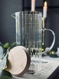 VIAMAJA Kander Og Karafler<Glas kande med bambus låg