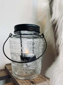 VIAMAJA Lysestager|Lanterner Og Lyskæder<Glas lanterne med mønster