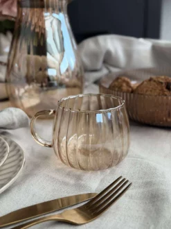 VIAMAJA Krus, Kopper Og Glas<Glaskopper med riller - 4 stk.