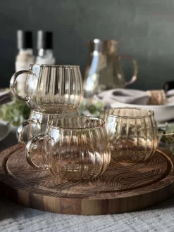 VIAMAJA Krus, Kopper Og Glas<Glaskopper med riller - 4 stk.
