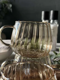 VIAMAJA Krus, Kopper Og Glas<Glaskopper med riller - 4 stk.