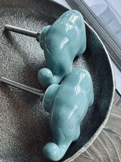 VIAMAJA Interiør|Pynte Genstande<Greb elefant blå - 2 stk.