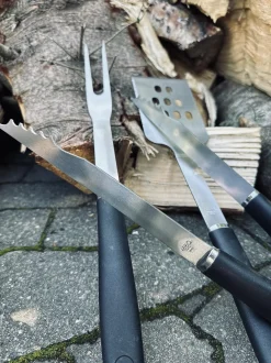 VIAMAJA Bestik Og Køkkenredskaber|Diverse Haveliv<Grillredskaber med sort skaft – Sæt med 3 dele