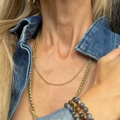 VIAMAJA Halskæder<Halskæde Roseanne 18k forgyldt - 59cm