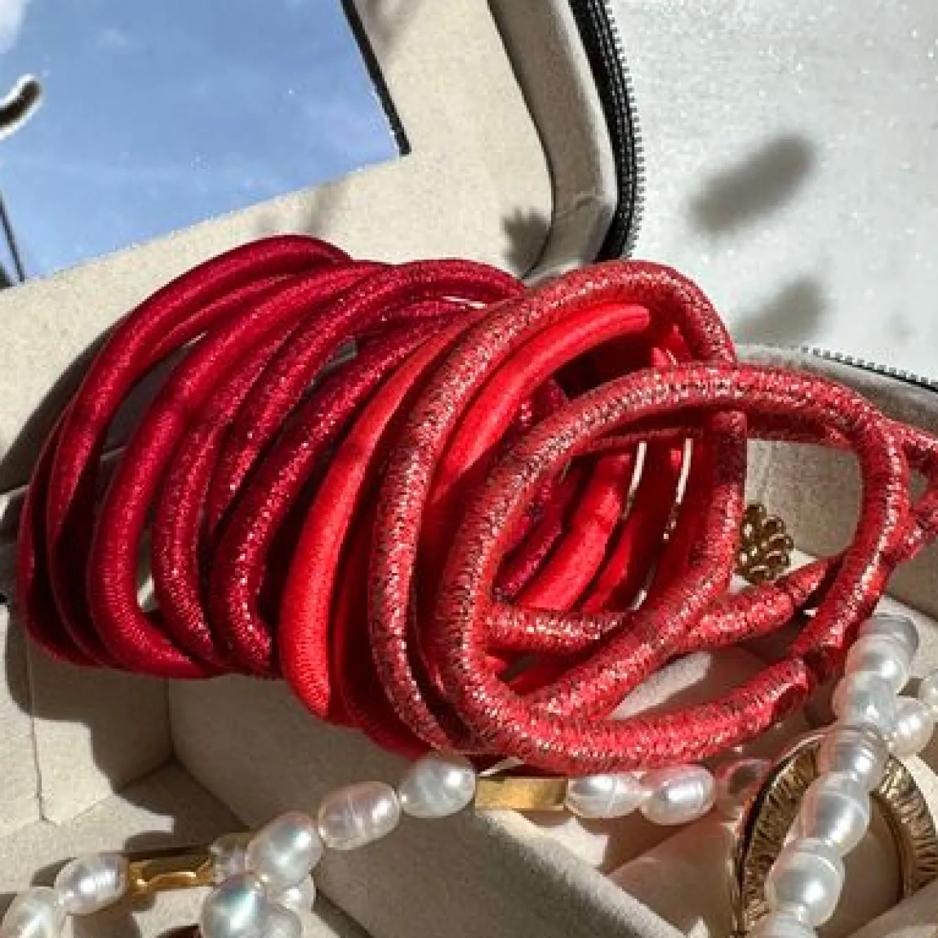 VIAMAJA Hår Accessories<Hårelastikker Red Glitter - 4 mix