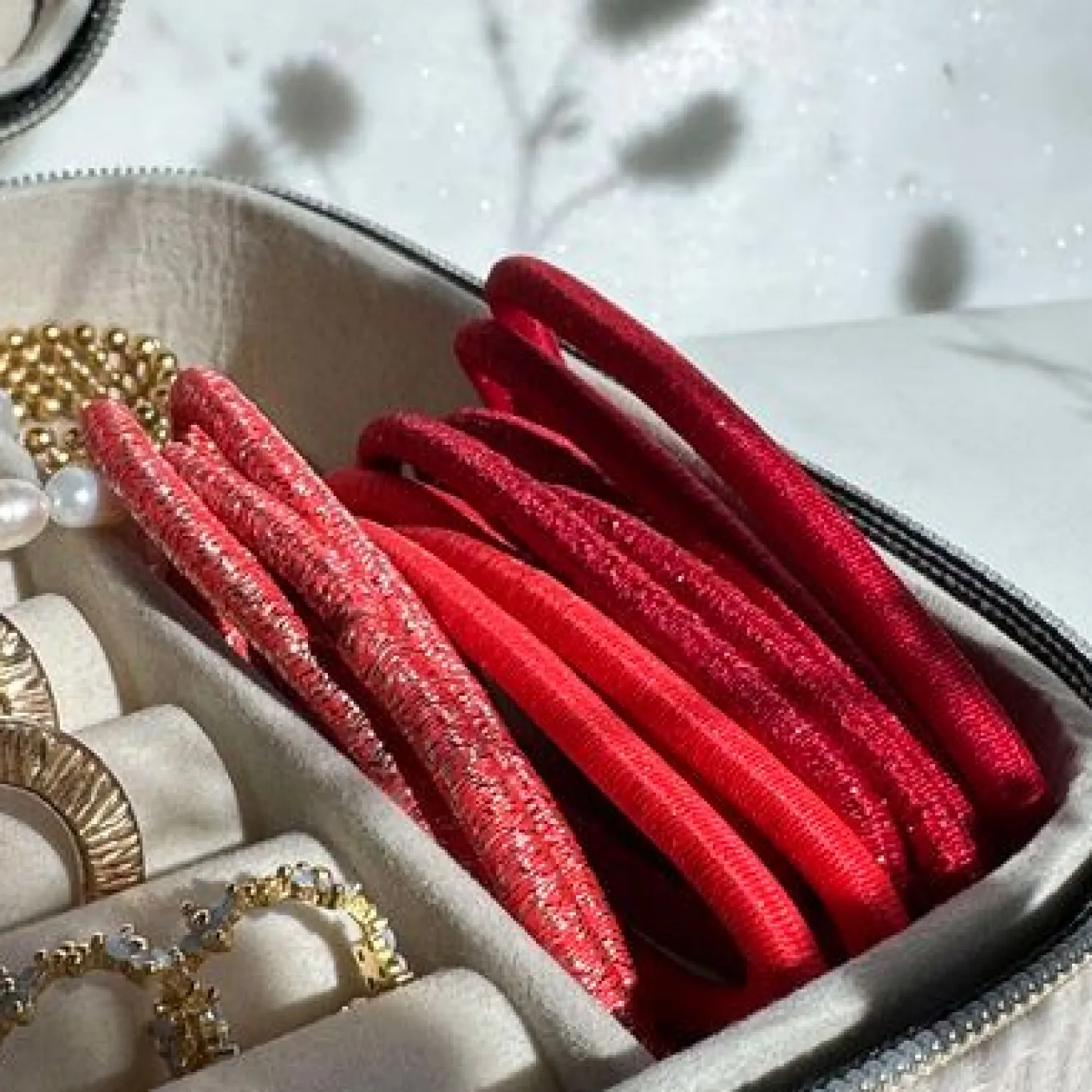 VIAMAJA Hår Accessories<Hårelastikker Red Glitter - 4 mix