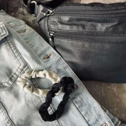 VIAMAJA Hår Accessories<Hårelastikker Scrunchie Black / Grey - 2 stk