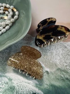 VIAMAJA Hår Accessories<Hårklemmer Beige / Leopard – Sæt med 2 stk