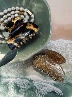 VIAMAJA Hår Accessories<Hårklemmer Beige / Leopard – Sæt med 2 stk