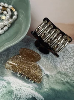 VIAMAJA Hår Accessories<Hårklemmer Beige / Leopard – Sæt med 2 stk