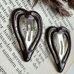 VIAMAJA Hår Accessories<Hårspænder Brown Heart - 2 stk.