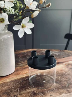 VIAMAJA Lysestager|Jul<Hurricane med glas