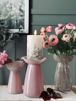VIAMAJA Vaser|Interiør<Hyacintvase m. Blomsterkant - Rosa
