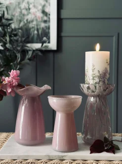 VIAMAJA Vaser|Interiør<Hyacintvase m. Blomsterkant - Rosa