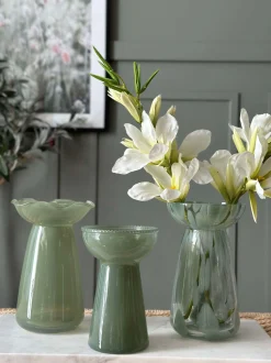 VIAMAJA Vaser|Interiør<Hyacintvase m. Blomsterkant - Grøn