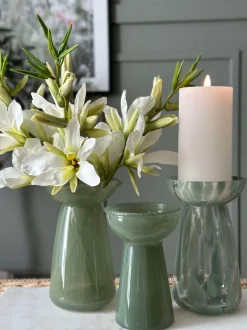 VIAMAJA Vaser|Interiør<Hyacintvase m. Blomsterkant - Grøn