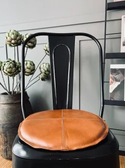 VIAMAJA Puder I Skind|Tæpper Og Puder<Hynde i læder - Cognac Dia 38cm