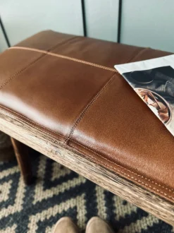 VIAMAJA Puder I Skind|Tæpper Og Puder<Hynde i læder 120cm - Cognac bøffellæder