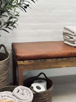 VIAMAJA Puder I Skind|Tæpper Og Puder<Hynde i læder Tokyo - 88cm Cognac