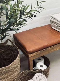 VIAMAJA Puder I Skind|Tæpper Og Puder<Hynde i læder Tokyo - 88cm Cognac