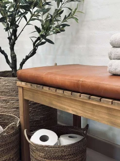VIAMAJA Puder I Skind|Tæpper Og Puder<Hynde i læder Tokyo - 88cm Cognac