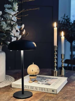 VIAMAJA Lys Og Led|Led Lamper<Isolde LED touch bordlampe. Sort/Beige