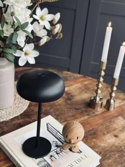 VIAMAJA Lys Og Led|Led Lamper<Isolde LED touch bordlampe. Sort/Beige