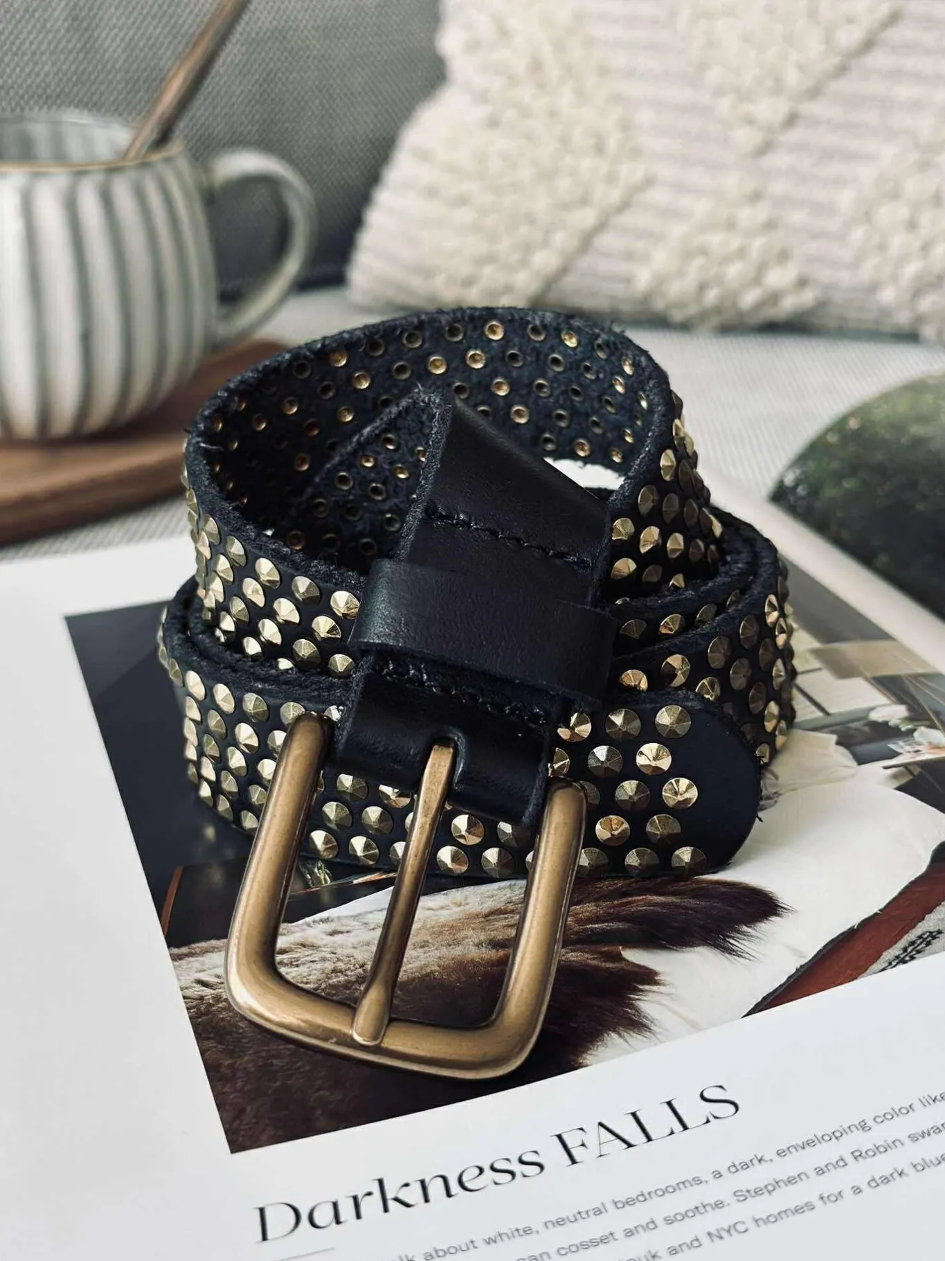 VIAMAJA Bælter<Jeans bælte med nitter - Black / gold