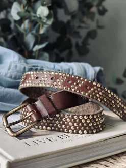 VIAMAJA Bælter<Jeans bælte med nitter - Brown/ gold