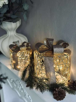 VIAMAJA Led Jul|Led Dekoration<Julegaver med led lys - 3 stk.