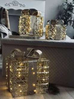 VIAMAJA Led Jul|Led Dekoration<Julegaver med led lys - 3 stk.