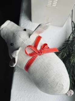 VIAMAJA Jul<Julegris med sløjfe - Sand