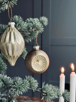 VIAMAJA Jul<Julekugler i glas GOLD - Pakke med 3 stk