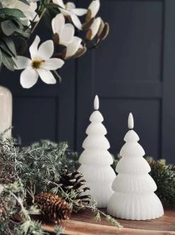 VIAMAJA Lys Og Led|Led Bloklys<Juletræ med led lys - Sæt med 2 stk. Hvid