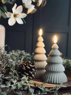 VIAMAJA Lys Og Led|Led Bloklys<Juletræ med led lys - Sæt med 2 stk. Sand