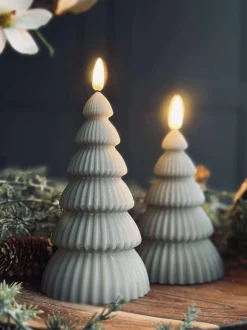 VIAMAJA Lys Og Led|Led Bloklys<Juletræ med led lys - Sæt med 2 stk. Sand