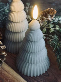 VIAMAJA Lys Og Led|Led Bloklys<Juletræ med led lys - Sæt med 2 stk. Sand