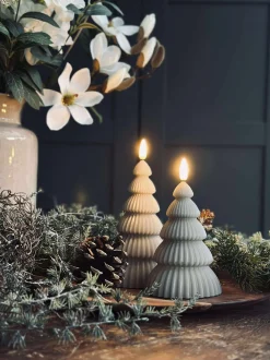 VIAMAJA Lys Og Led|Led Bloklys<Juletræ med led lys - Sæt med 2 stk. Sand
