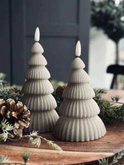 VIAMAJA Lys Og Led|Led Bloklys<Juletræ med led lys - Sæt med 2 stk. Sand