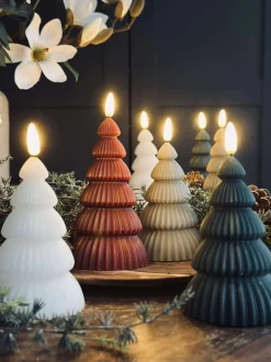 VIAMAJA Lys Og Led|Led Bloklys<Juletræ med led lys - Sæt med 2 stk. Sand