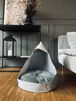 VIAMAJA Kat|Puder Og Kurve<Kattehus med pude – Grå