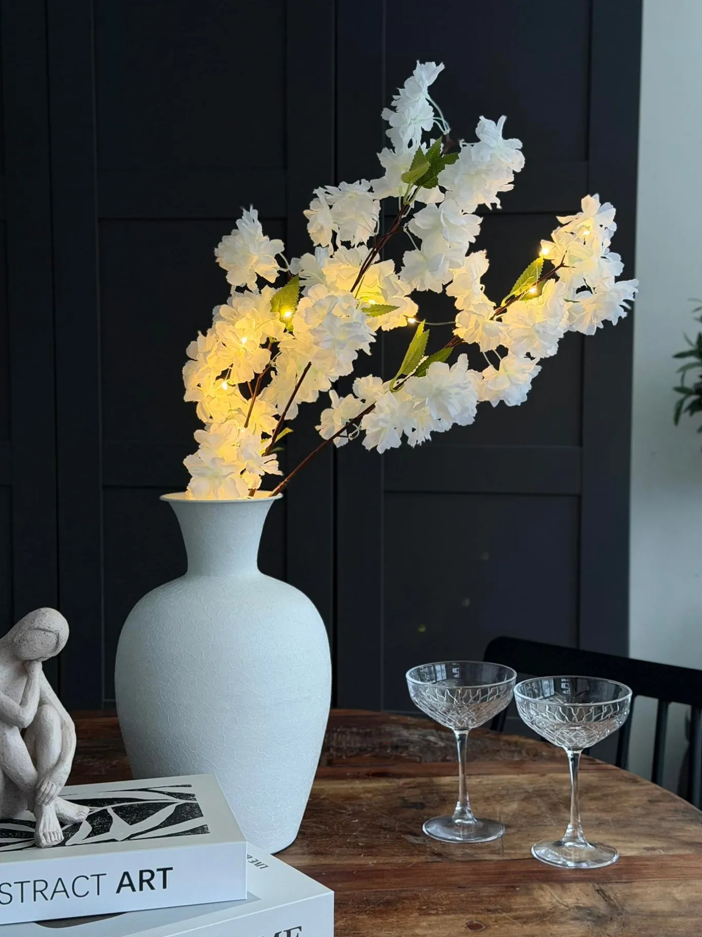 VIAMAJA Blomster<Kirsebærgren med lys - Hvid