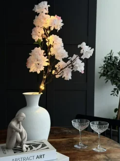 VIAMAJA Blomster<Kirsebærgren med lys - Rosa / hvid