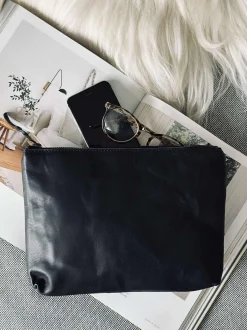 VIAMAJA Clutch|Toilettasker<Kosmetikpung / Clutch - Black leather