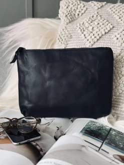 VIAMAJA Clutch|Toilettasker<Kosmetikpung / Clutch - Black leather