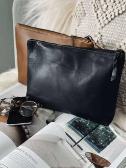 VIAMAJA Clutch|Toilettasker<Kosmetikpung / Clutch - Black leather