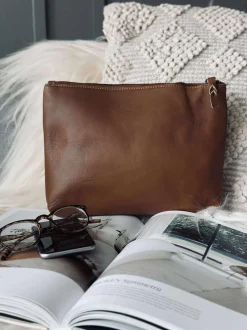 VIAMAJA Toilettasker<Kosmetikpung / Clutch - Cognac leather