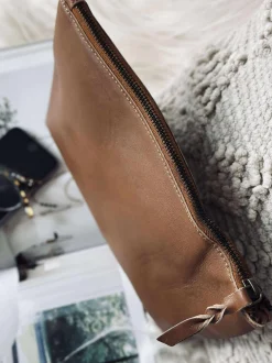 VIAMAJA Toilettasker<Kosmetikpung / Clutch - Cognac leather